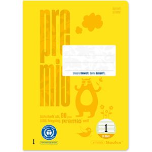 Produktbild für Schulheft Staufen Premio, 040780001, für 1. Klasse, A5