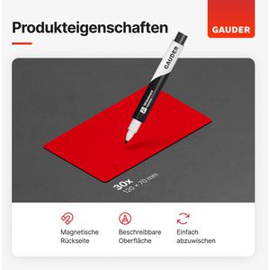 Produktbild für Magnetschilder Gauder ME-120x70, rot