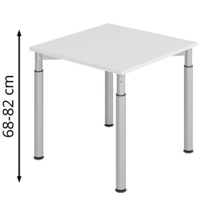 Produktbild für Schreibtisch Hammerbacher Y-Serie, lichtgrau / silber