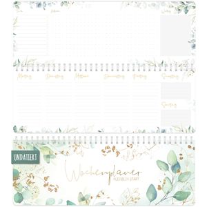 Produktbild für Tischkalender Häfft 8452-9, Blattgold, Wochenkalender quer