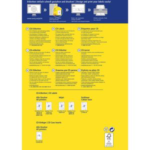 Produktbild für CD-Etiketten Zweckform L6043-25 Classic Size, weiß