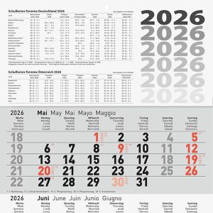 Produktbild für 4-Monatskalender Rido-Ide 7033420006, mit Ferienübersicht