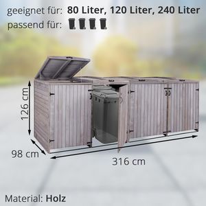 Produktbild für Mülltonnenbox Mendler HWC-H74, Holz