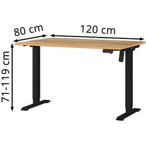 Produktbild für Schreibtisch Germania Profi 3.0, 8022-593, eiche / schwarz