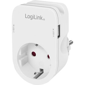 Steckdosenadapter LogiLink PA0259, weiß