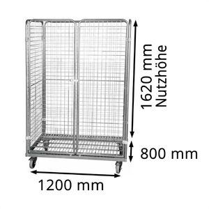 Produktbild für Rollbehälter HMH mit Tür Nutzhöhe 1620mm