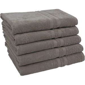 Handtuch Zollner Amalfi Set, taupe, 70 x 140 cm