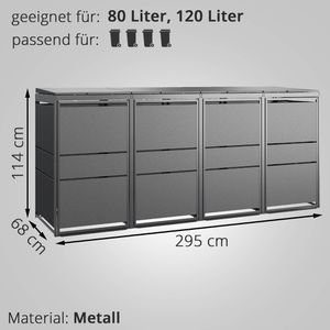 Produktbild für Mülltonnenbox MBOX24 Modern, Metall