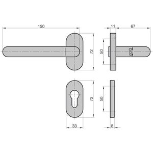 Produktbild für Drückergarnitur BASI 7301-0208