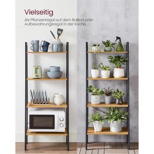 Produktbild für Bücherregal Vasagle LLS044B05, schwarz / honig-braun