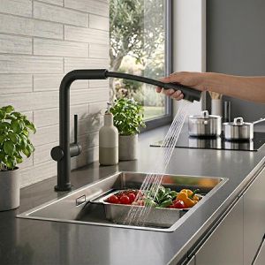 Produktbild für Küchenarmatur hansgrohe Talis M54, schwarz matt