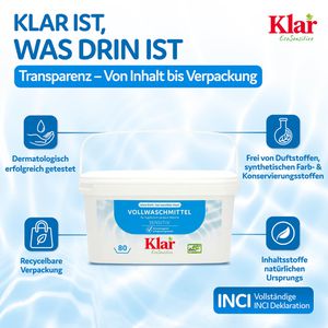 Produktbild für Waschmittel Klar EcoSensitive, Universal, vegan