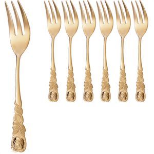 Kuchengabeln Gräwe Rosendekor, Edelstahl 18/0