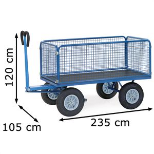 Produktbild für Handwagen Fetra 6436L, mit 4 Gitterwänden