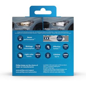 Produktbild für Auto-Lampe Philips Ultinon Pro6000 Standard, 5800 Kelvin, H7