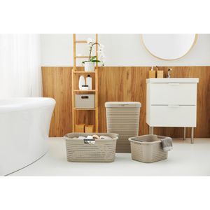 Produktbild für Wäschekorb Rotho Country cappuccino, mit 3 Griffen