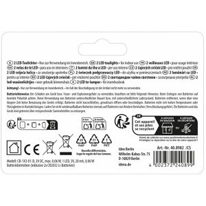Produktbild für LED-Teelichter Idena 408982, weiß