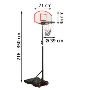 Produktbild für Basketballkorb vidaXL 93655, weiß, indoor &amp; outdoor