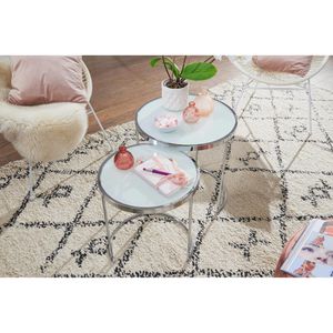 Produktbild für Beistelltisch Wohnling WL5.986, weiß, aus Metall