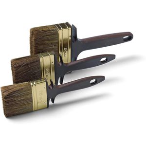 Schuller Malerpinsel Timber Pro 71140 Set 3-teilig, Flachpinsel in verschiedenen Größen, Mischborste