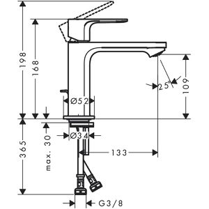 Produktbild für Waschtischarmatur hansgrohe Rebris S 110, 72517670, schwarz