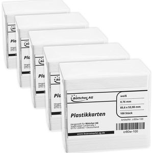 Produktbild für Plastikkarten Böttcher-AG Premium, PVC, blanko, weiß glänzend