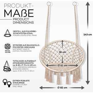 Produktbild für Hängesessel tillvex TVHS09, bis 200 kg, Indoor