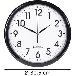 Produktbild für Wanduhr Eurotime 53962 Kunststoff, beleuchtet, analog, Funkuhr