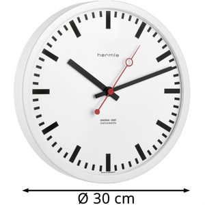Produktbild für Wanduhr Hermle Grand Central 30471, Edelstahl, analog, Funkuhr