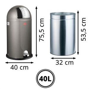 Produktbild für Mülleimer Wesco Kickboy, graphit
