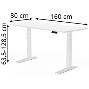 Produktbild für Schreibtisch FlexiSpot E7W-Pro 2026, weiß / weiß
