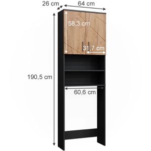 Produktbild für Waschmaschinenschrank Vicco Irma, goldkraft eiche / anthrazit