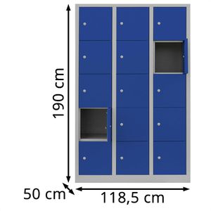 Produktbild für Schließfachschrank Lüllmann XL, 523931, blau