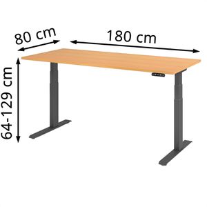 Produktbild für Schreibtisch Hammerbacher XDKB 19, buche / graphit