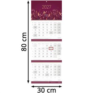 Produktbild für 3-Monatskalender Häfft 12313-8 Velvet Flowers, Ferienübersicht