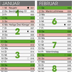Produktbild für Tafelkalender Brunnen 1070150007, grün, mit Ferienübersicht