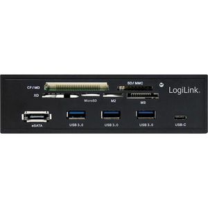 Produktbild für Kartenleser LogiLink UA0341, 8 in 1, 9-Pin/20- Mainboard