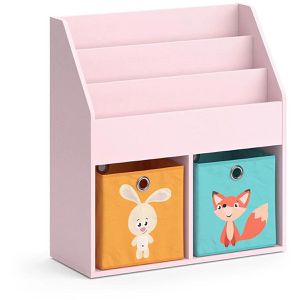 Bücherregal Vicco Luigi, rosa, mit 2 Faltboxen