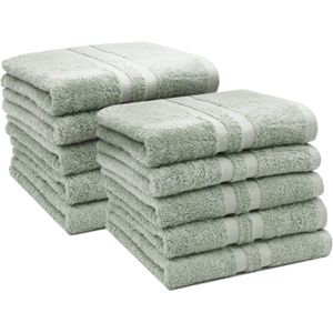 Handtuch Zollner Amalfi Set, salbei, 50 x 100 cm