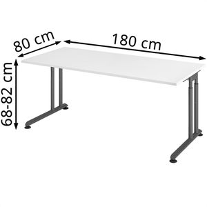 Produktbild für Schreibtisch Hammerbacher Z-Serie, weiß / graphit