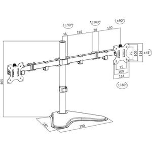 Produktbild für Monitorhalterung LogiLink BP0045, VESA 75x75 &amp; 100x100 mm
