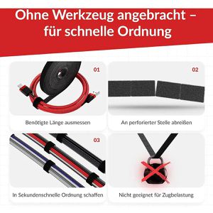 Produktbild für Klettband Label-the-cable Rip Strap, schwarz