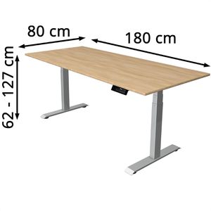Produktbild für Schreibtisch Kerkmann Move 1 stable, eiche hell / silber