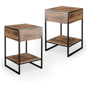 Nachttisch Vicco Fyrk, eiche rustikal, 2er Set