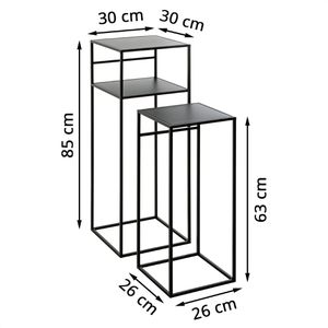 Produktbild für Beistelltisch Haku-Möbel 25507, Brisbane, schwarz, aus Metall
