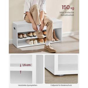 Produktbild für Schuhbank Vasagle LHS130W14, weiß, aus Holz