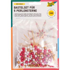 Bastelset Folia Perlensterne-Set, Rot / Gold