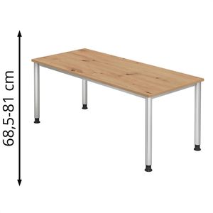 Schreibtisch Hammerbacher H-Serie, asteiche / silber