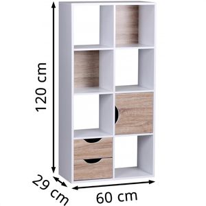 Produktbild für Bücherregal Wohnling Massa, WL1.429, weiß / sonoma eiche