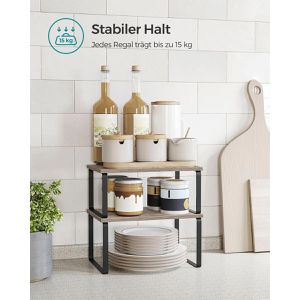 Produktbild für Küchenregal Songmics KCS022X02, graubraun, 4er Set